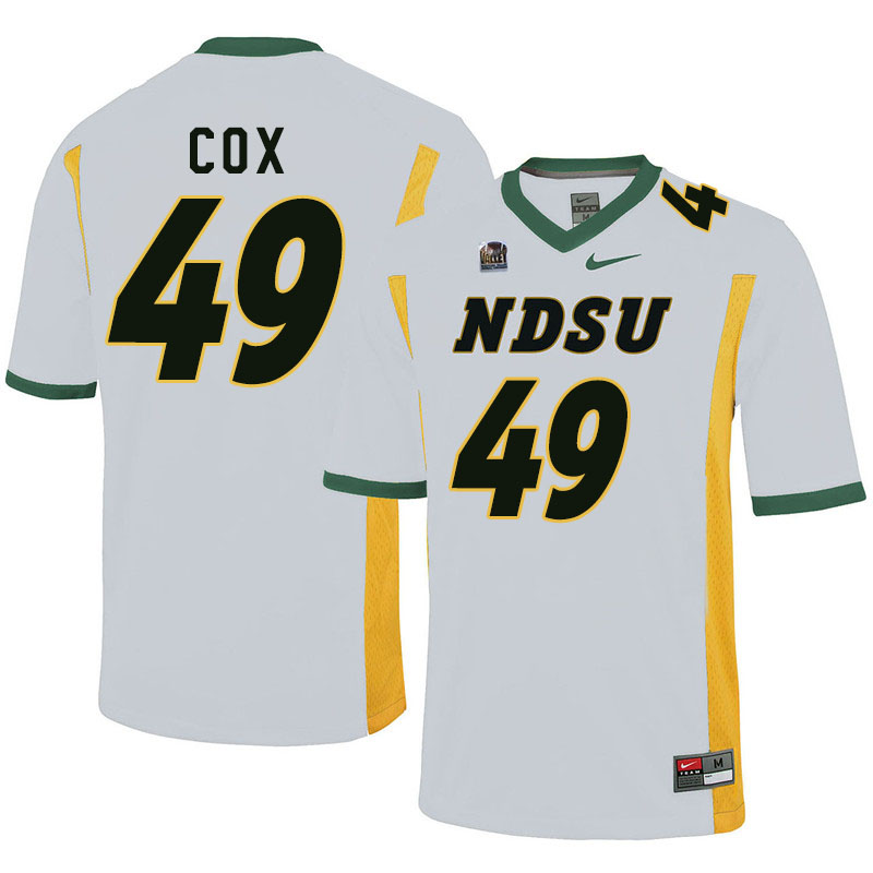 Men #49 Jasir Cox North Dakota State Bison College Football Jerseys Sale-White